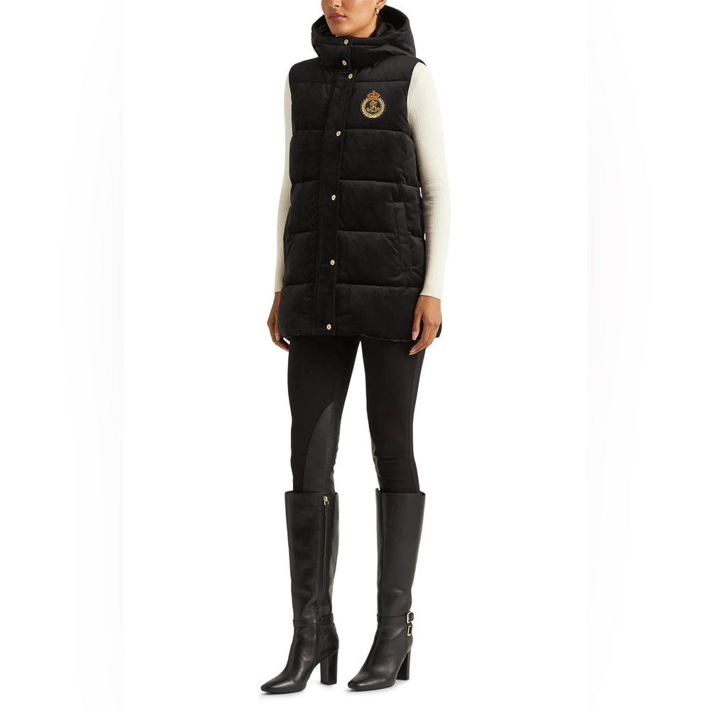 Ralph Lauren Velvet Vest- Black -Size L